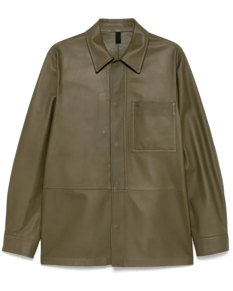 Tagliatore Hemdjacke aus Leder - Grün Grün