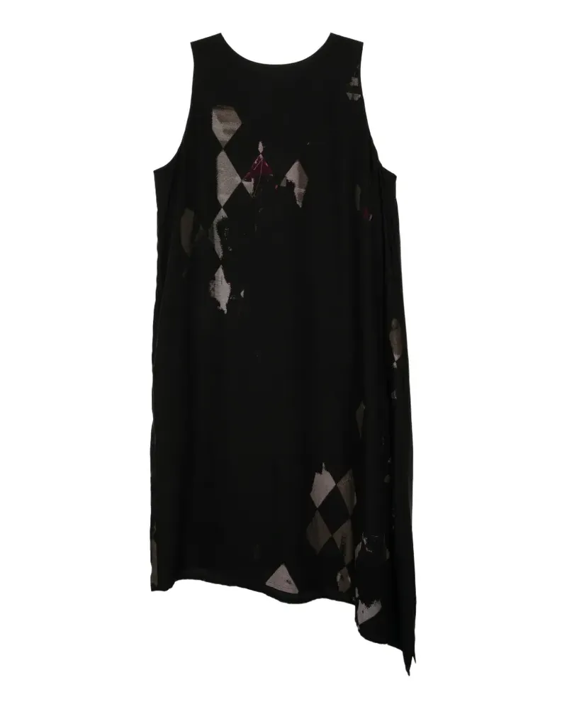 Yohji Yamamoto Kleid mit Argyle-Muster - Schwarz Schwarz