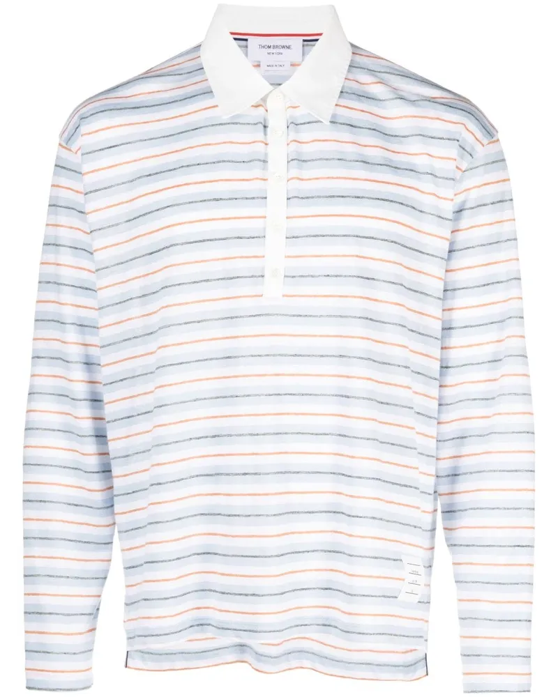 Thom Browne Langärmeliges Rugby-Shirt Weiß