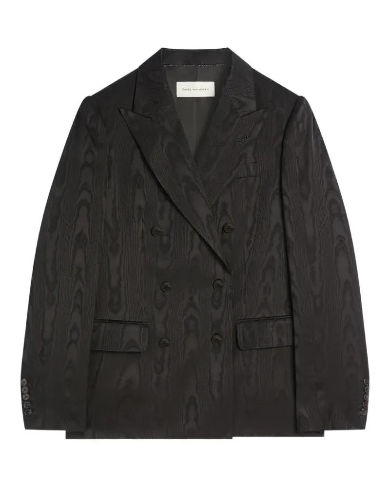 Dries van Noten Doppelreihiger Blazer - Schwarz Schwarz