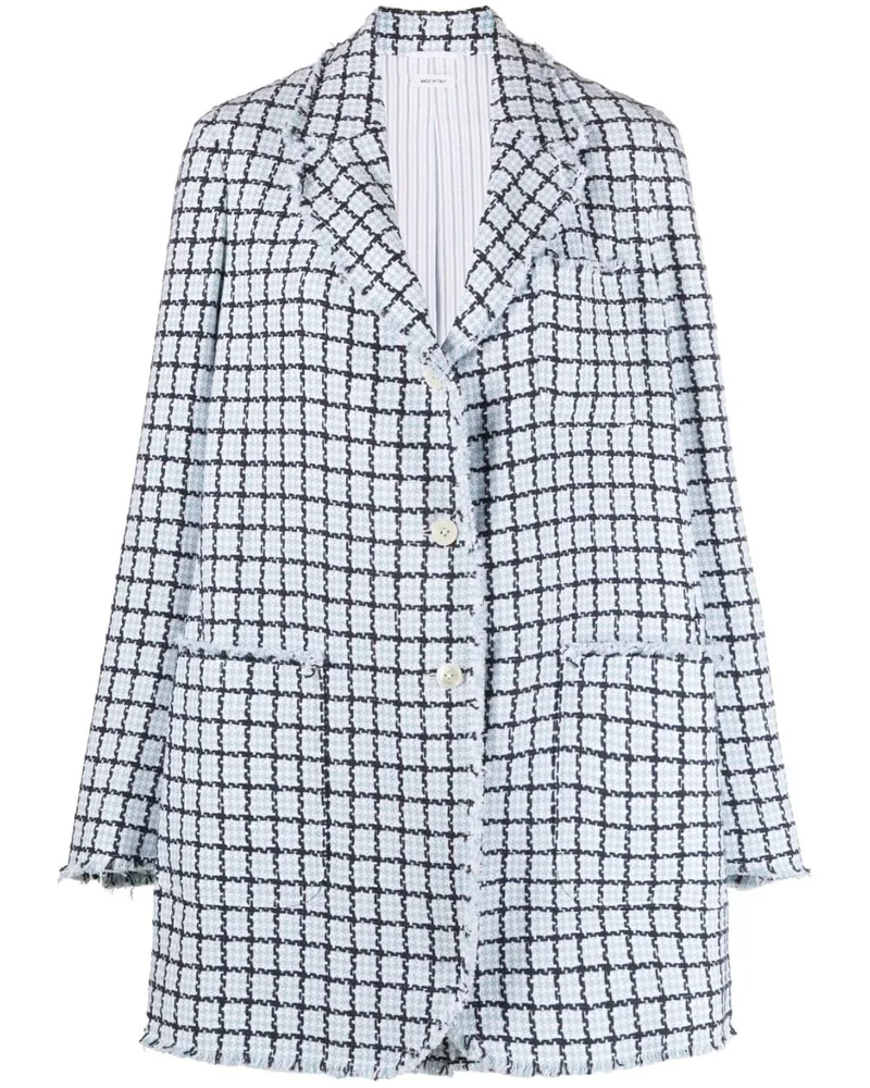 Thom Browne Karierter Mantel Blau