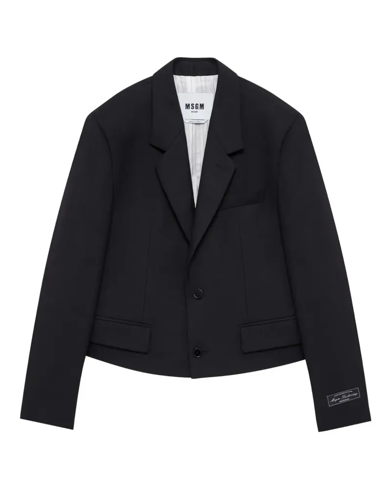 MSGM Cropped-Jacke mit fallendem Revers - Schwarz Schwarz