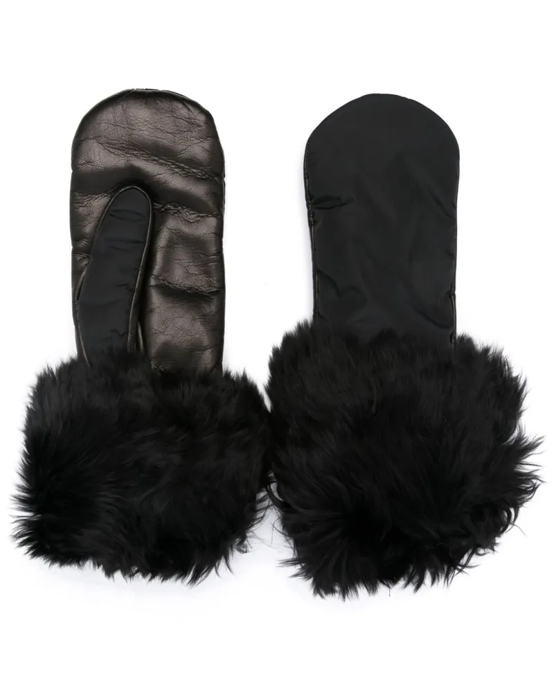 Prada Lange Handschuhe aus Fake Fur - Schwarz Schwarz