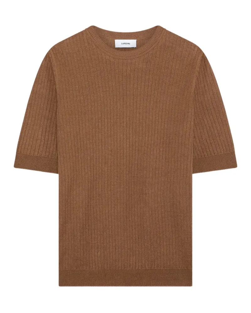 LARDINI T-Shirt aus geripptem Strick - Braun Braun