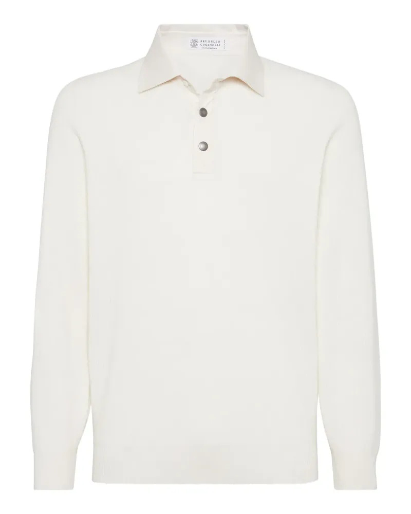 Brunello Cucinelli Poloshirt aus Kaschmir - Weiß Weiß
