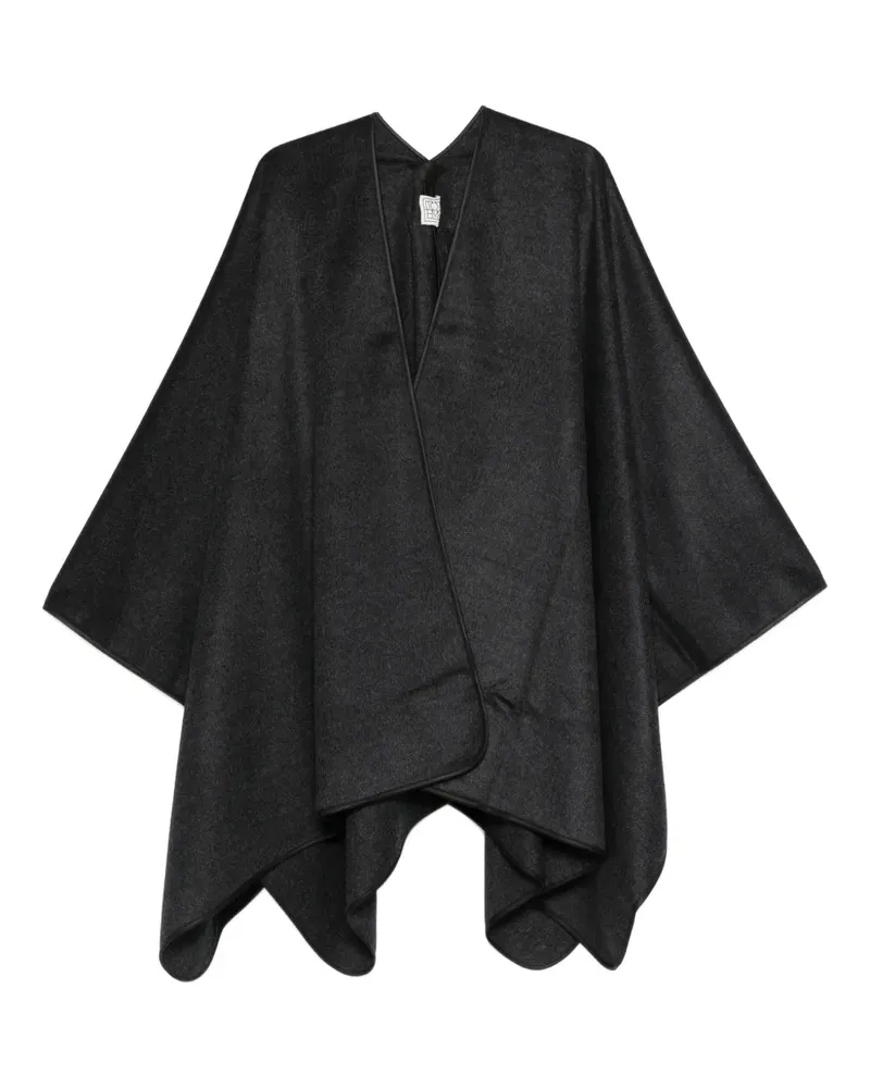 Totême Flanell-Cape mit Paspeln - Grau Grau