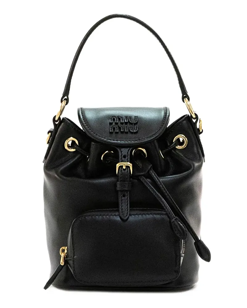 Miu Miu mini logo buckle backpack - Schwarz Schwarz