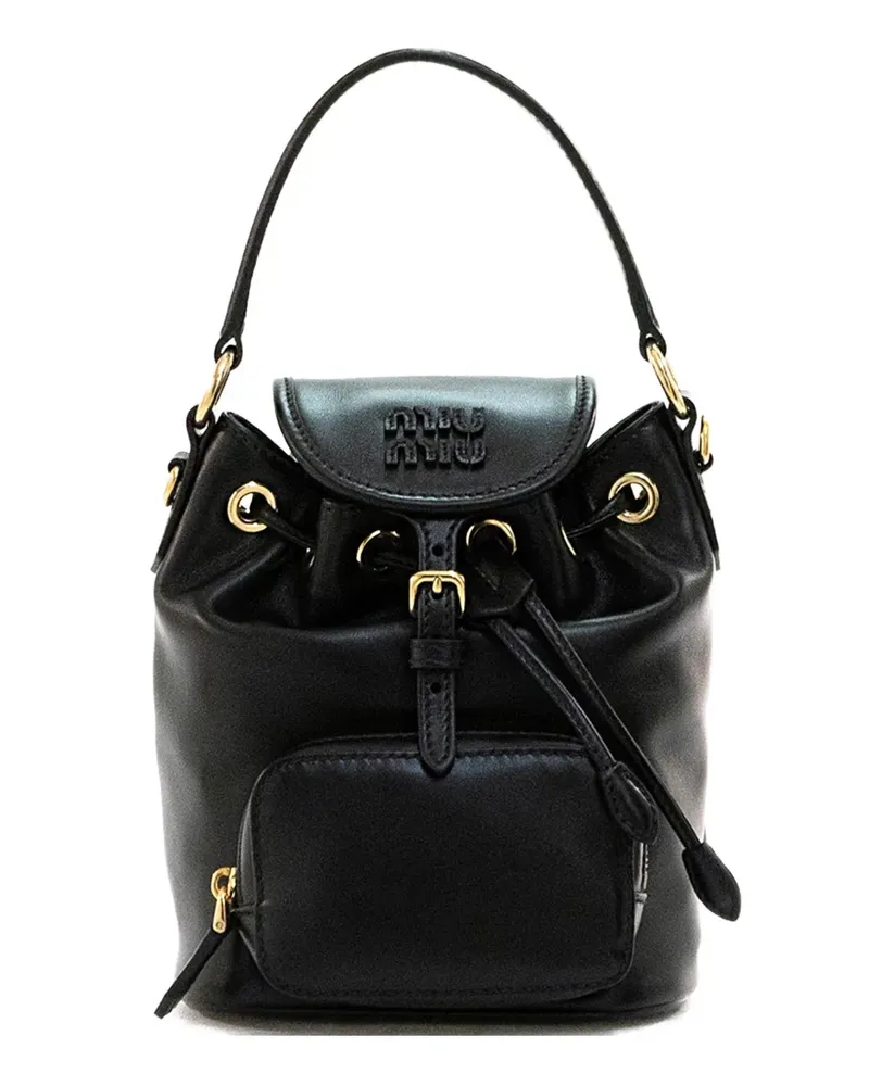 Miu Miu mini logo buckle backpack - Schwarz Schwarz