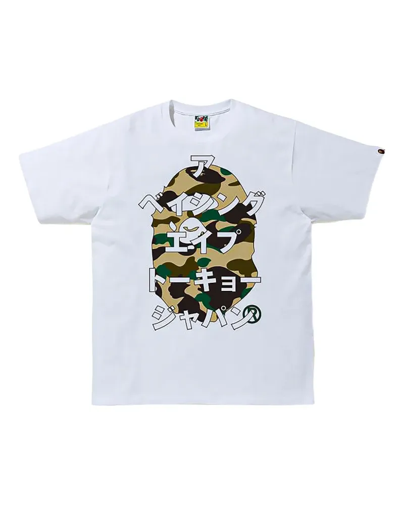 BAPE 1st Camo Japanese Letters T-Shirt - Weiß Weiß