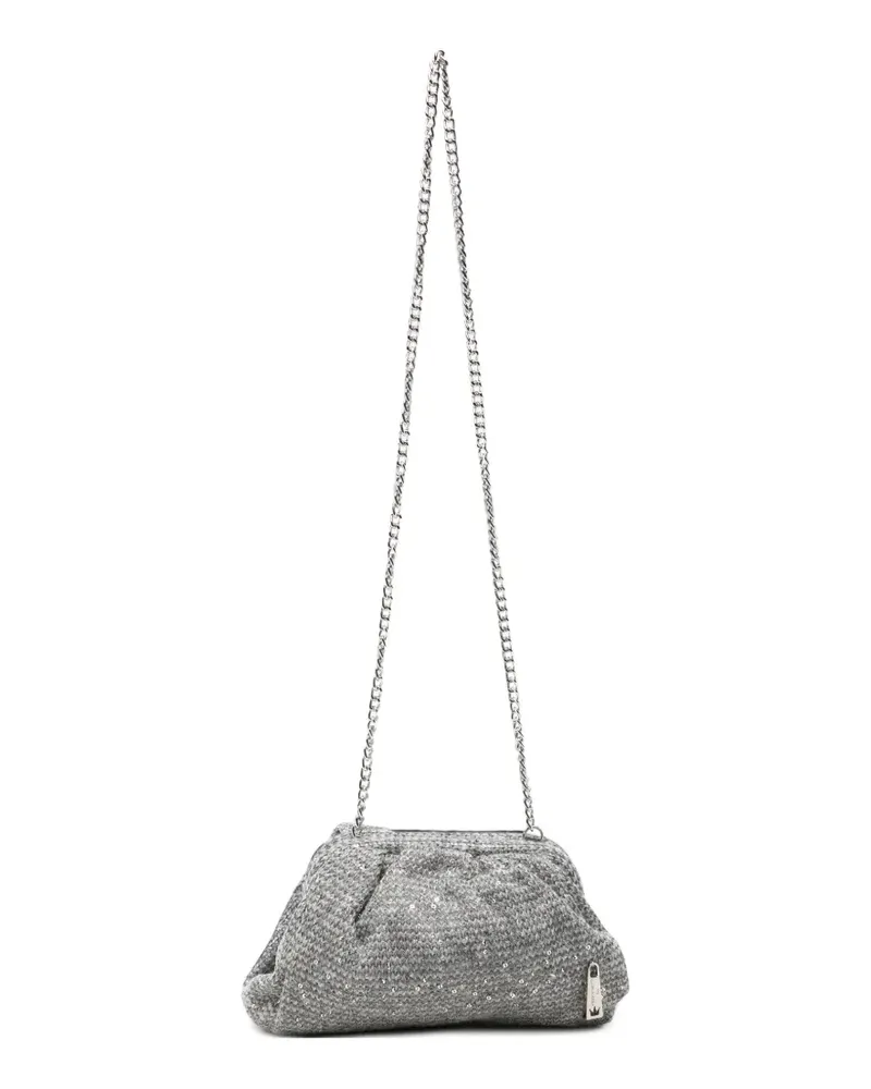 La Milanesa Strick-Clutch mit Pailletten - Grau Grau
