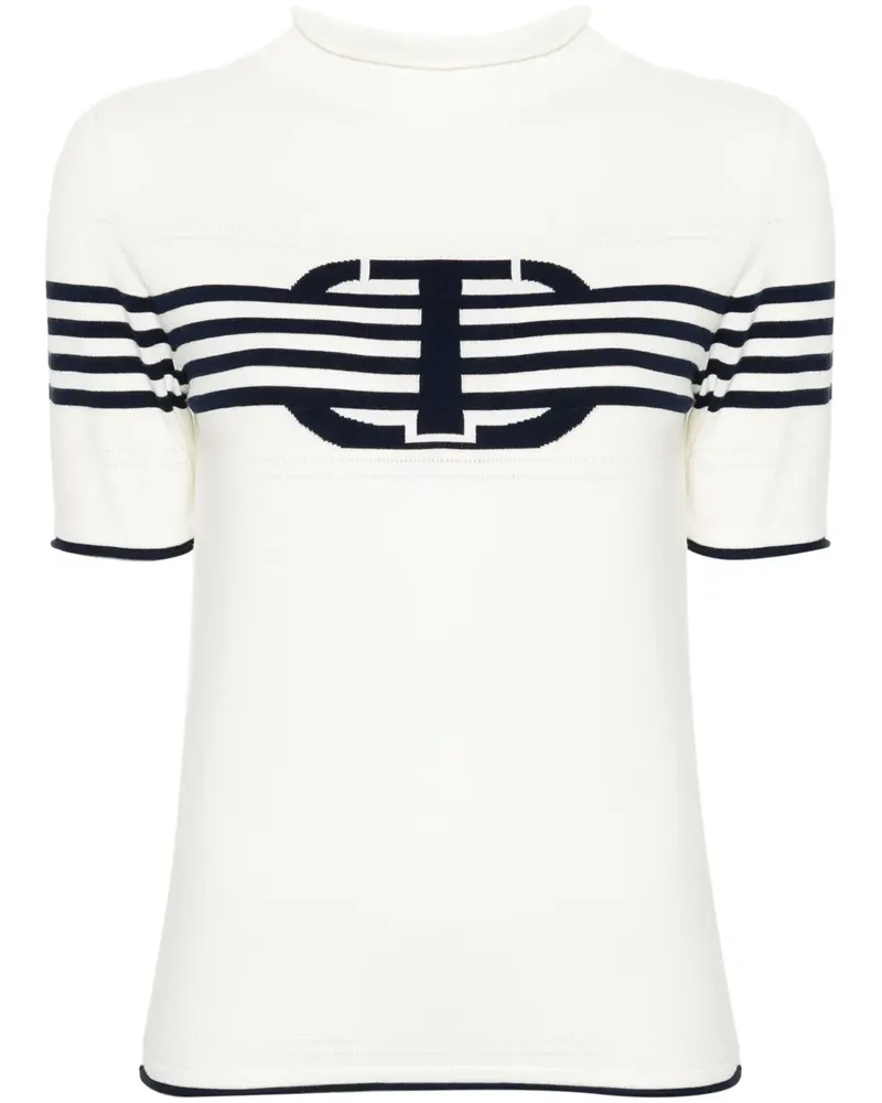 Twin-Set Sweatshirt mit Streifen - Nude Nude