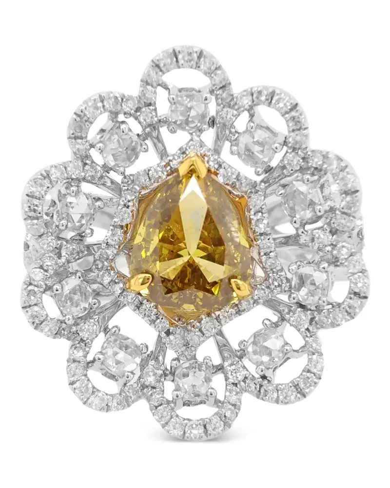 HYT Jewelry floral diamond ring - Silber Silber