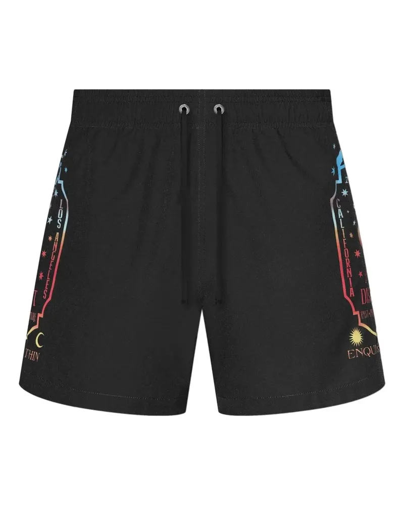 Amiri Badeshorts mit Fortune-Print - Schwarz Schwarz