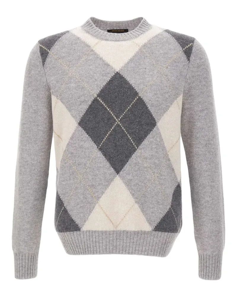 Gran Sasso Pullover mit Argyle-Muster - Grau Grau