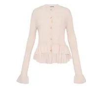 Cardigan mit Rüschensaum - Rosa
