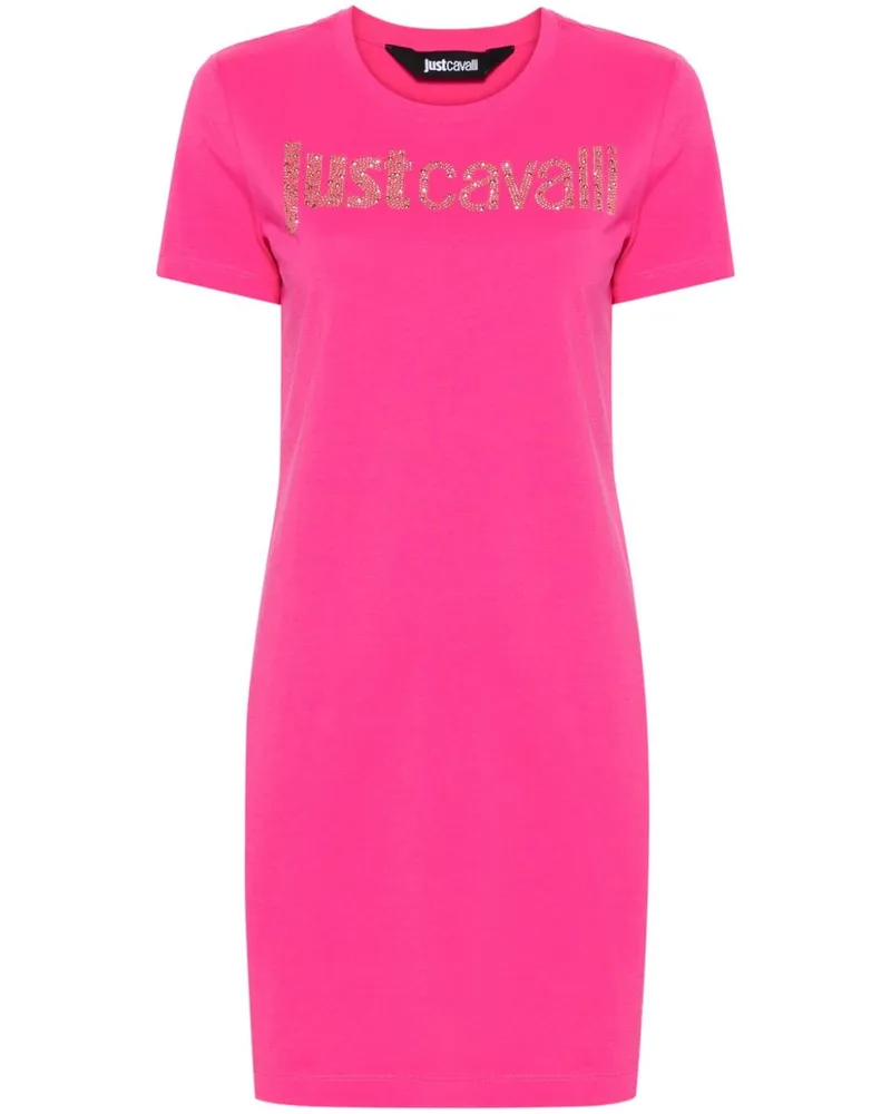 Just Cavalli T-Shirtkleid mit Logo Rosa