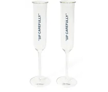 quote-print champagne flutes (set of two