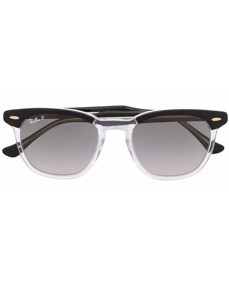Ray Ban Halbrand-Sonnenbrille mit Logo - Schwarz Schwarz