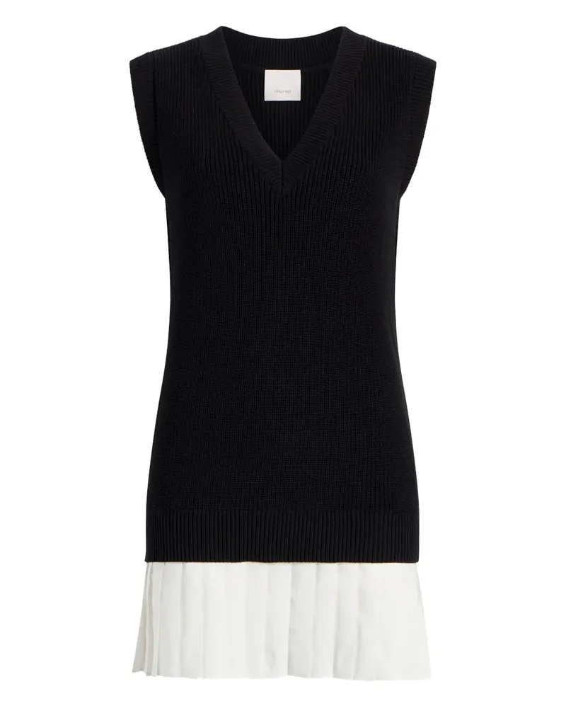 Cinq à Sept Minikleid mit Falten - Schwarz Schwarz