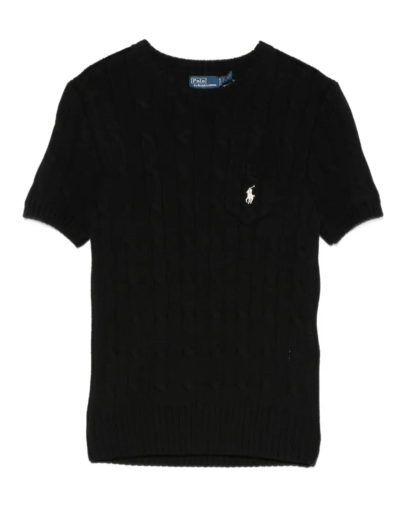 Ralph Lauren cable-knit logo-embroidered sweater - Schwarz Schwarz