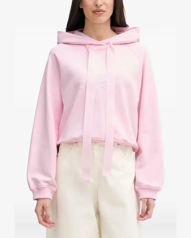 JOOP! logo-embroidered raglan-sleeve hoodie - Rosa Rosa