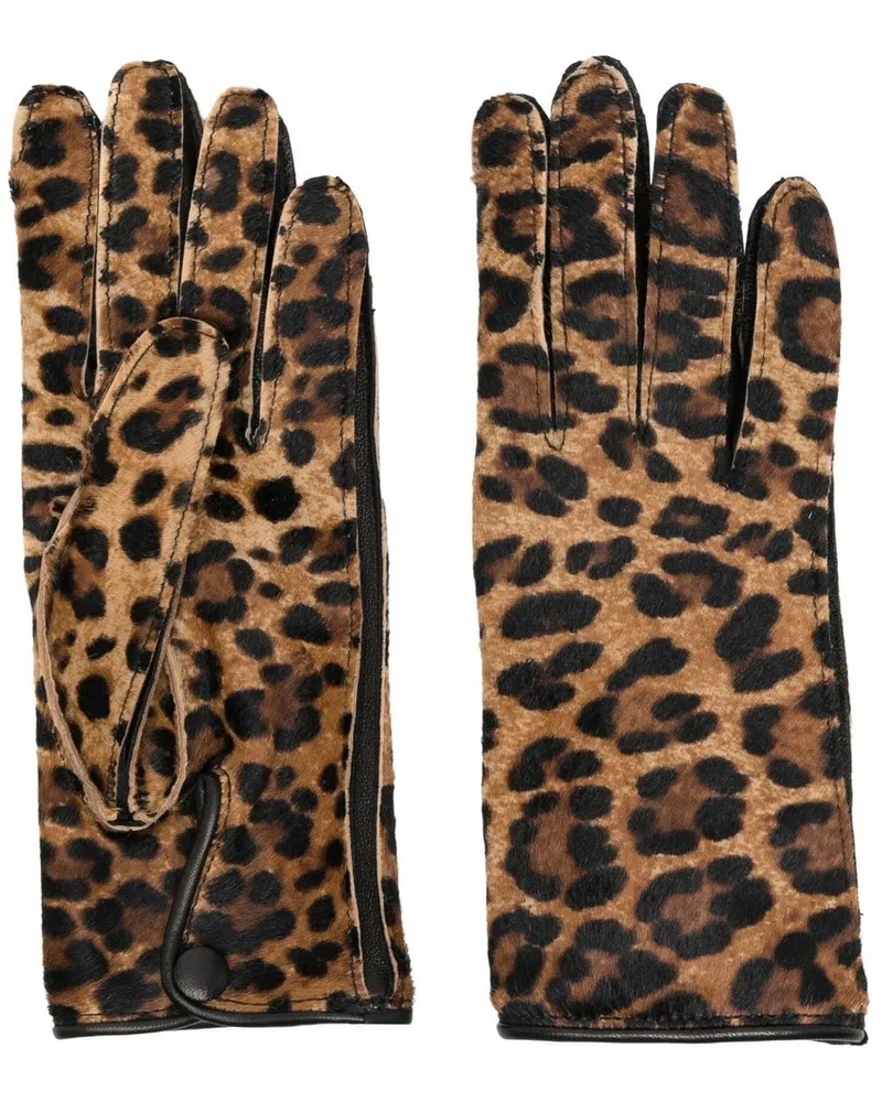 Maison Margiela Handschuhe mit Leoparden-Print - Nude Nude