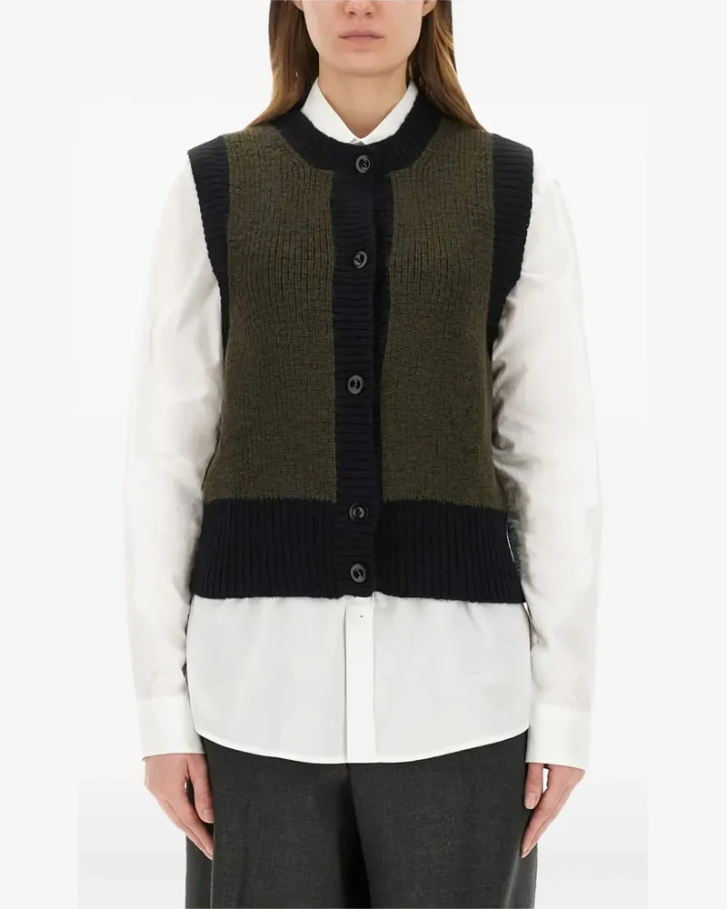 Margaret Howell buttoned sleeveless cardigan - Grün Grün