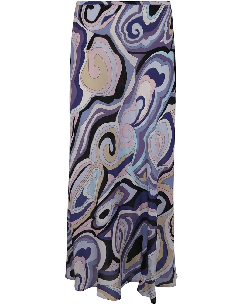 RIXO Rock mit abstraktem Muster - Blau Blau