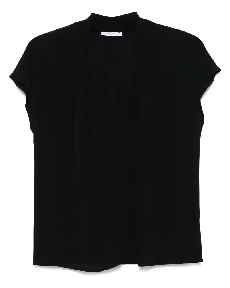 Patrizia Pepe Bluse mit Faltendetail - Schwarz Schwarz