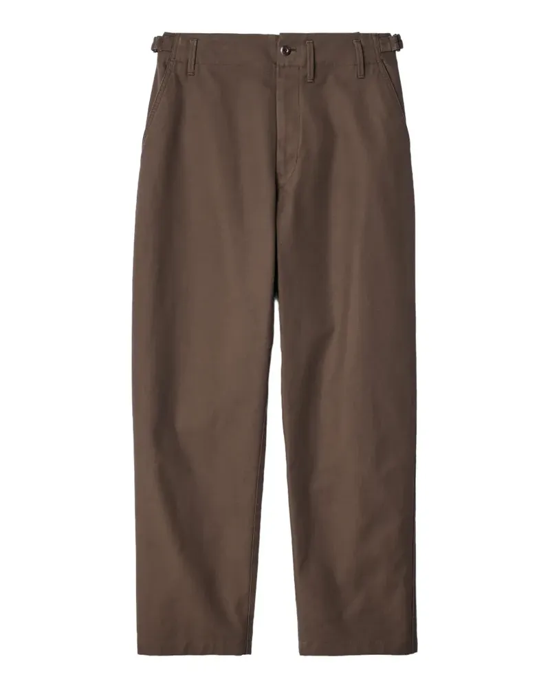 Christophe Lemaire Tapered-Hose aus Baumwolltwill - Braun Braun