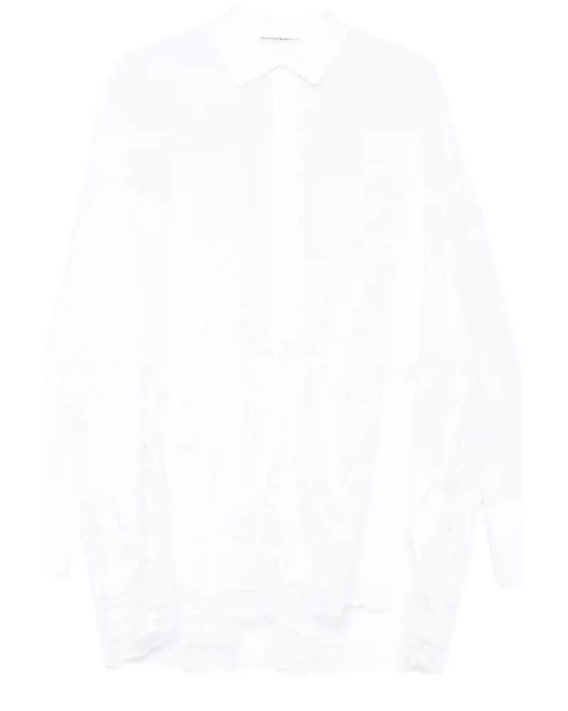 Ermanno Scervino lace-trim panelled shirt - Weiß Weiß
