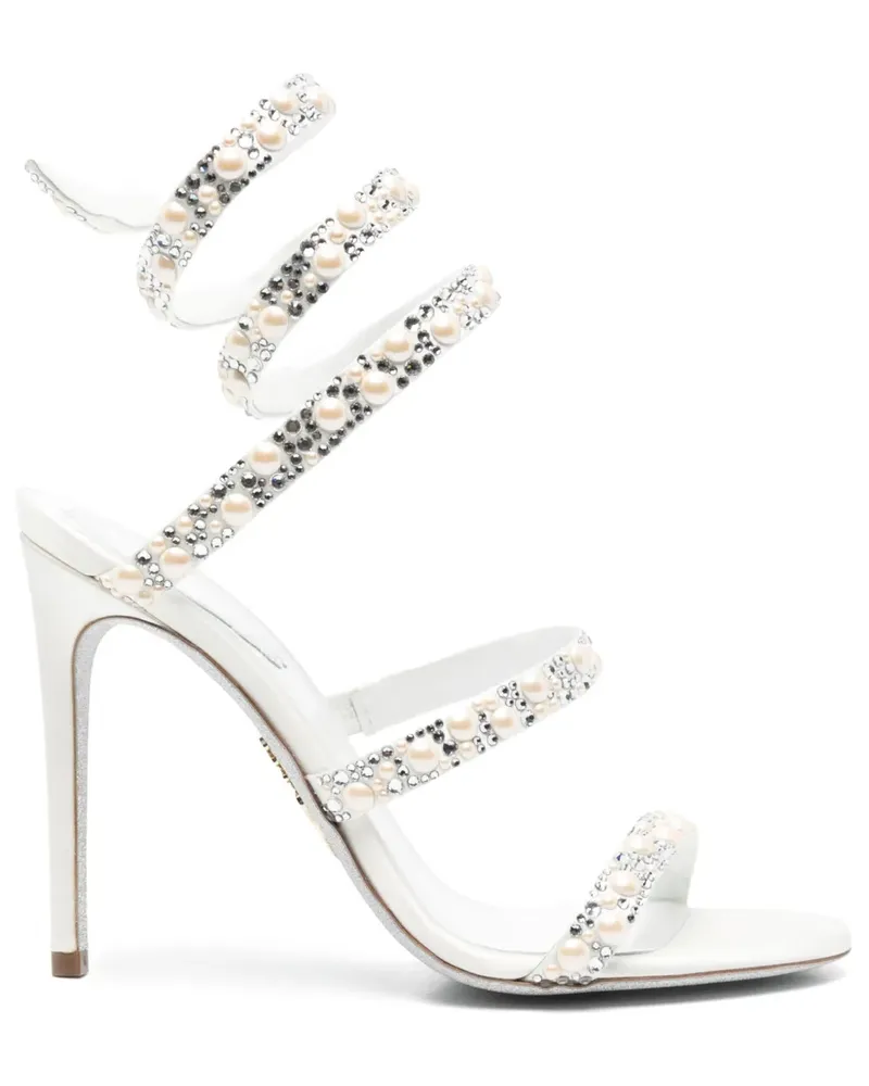 René Caovilla Cleo Sandalen 100mm - Weiß Weiß