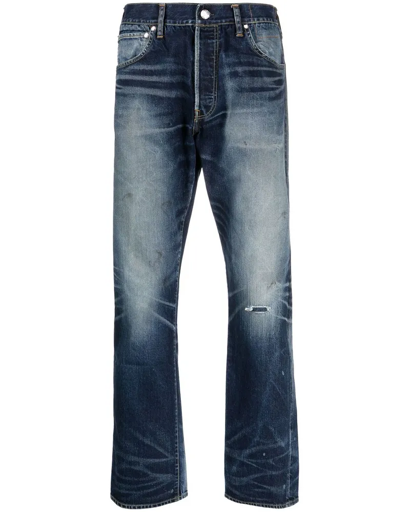 Visvim Gerade Jeans im Distressed-Look Blau