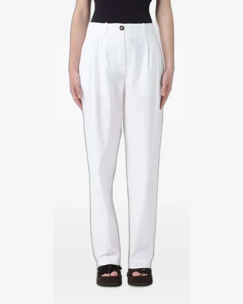 MEIMEIJ pleated pressed-crease trousers - Weiß Weiß