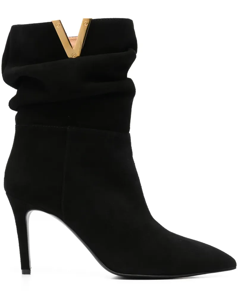 Via Roma 15 Stiefeletten aus Wildleder 90mm - Schwarz Schwarz