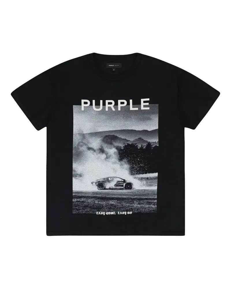 PURPLE BRAND T-Shirt im Inside-Out-Look - Schwarz Schwarz