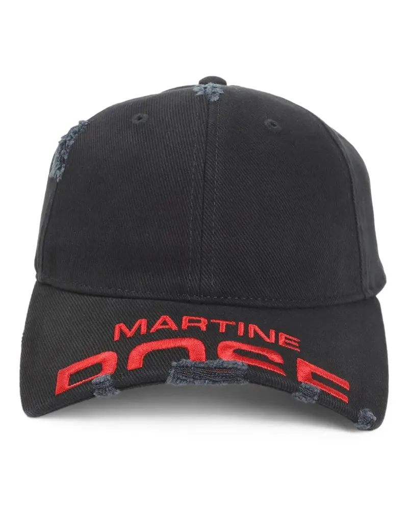Martine Rose Baseballkappe im Distressed-Look - Schwarz Schwarz