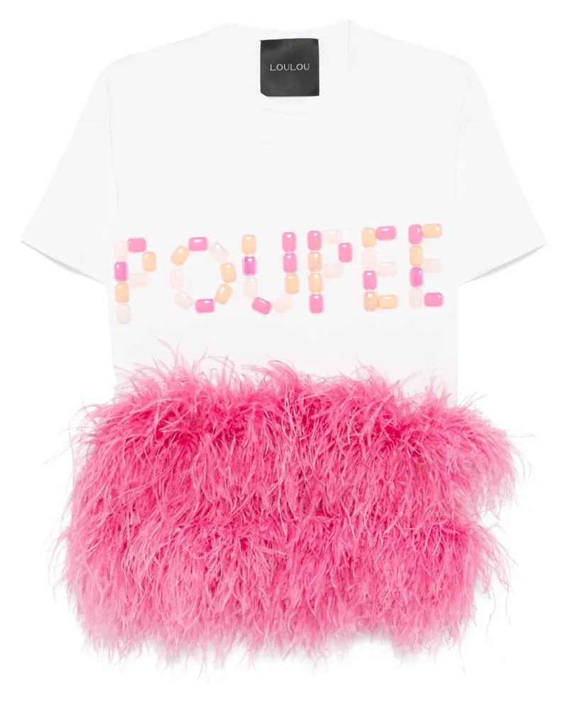 LOULOU T-Shirt mit Kristallen - Weiß Weiß