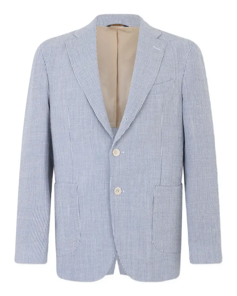 Brooks Brothers Einreihiges Seersucker-Sakko - Blau Blau