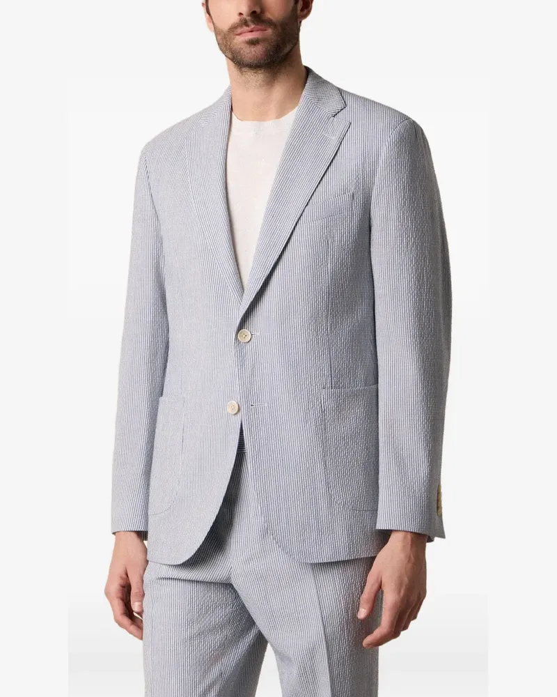 Brooks Brothers Einreihiges Seersucker-Sakko - Blau Blau