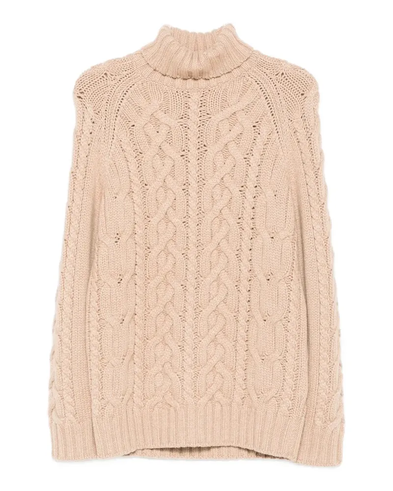Brunello Cucinelli cable-knit roll-neck sweater - Nude Nude