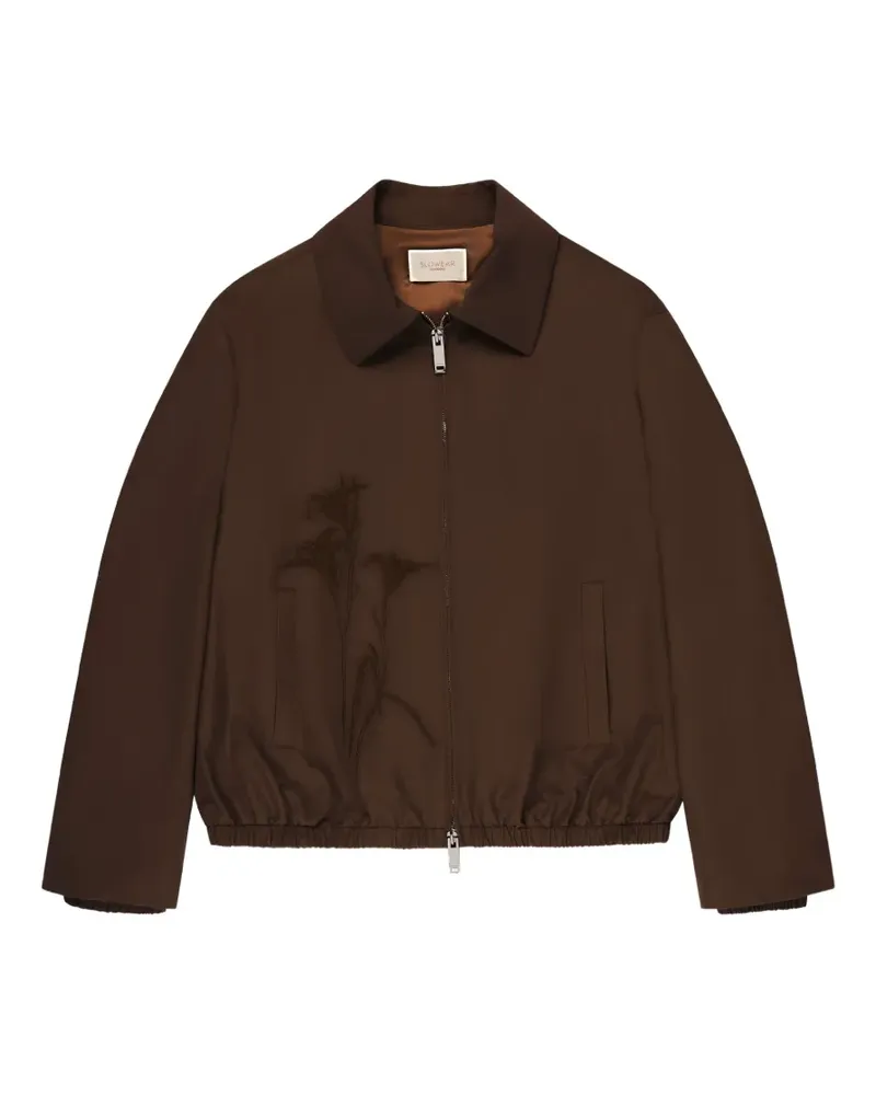 Slowear Bomberjacke mit Blumenstickerei - Braun Braun