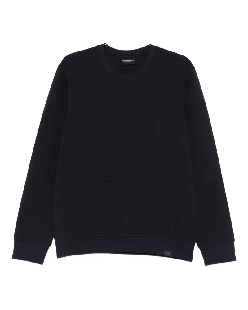 Emporio Armani embossed crew-neck sweatshirt - Blau Blau