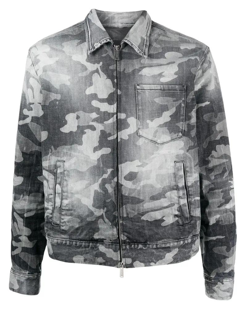 Dsquared2 Jeansjacke mit Camouflagemuster - Schwarz Schwarz