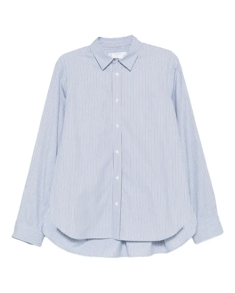 Sacai Gestreiftes Hemd im Layering-Look - Blau Blau