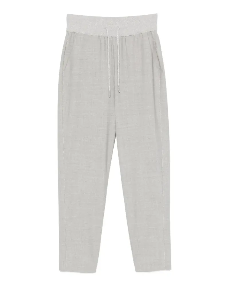 PANICALE Cashmere Straight-Leg-Hose mit Kordelzug - Grau Grau