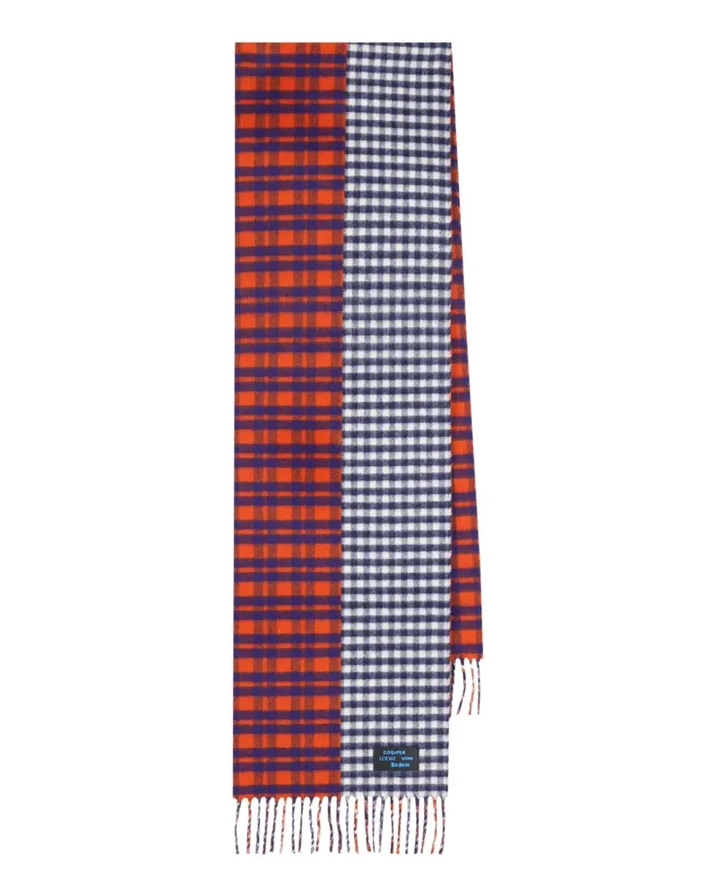 Loewe x Cosima von Bonin checked scarf - Orange Orange