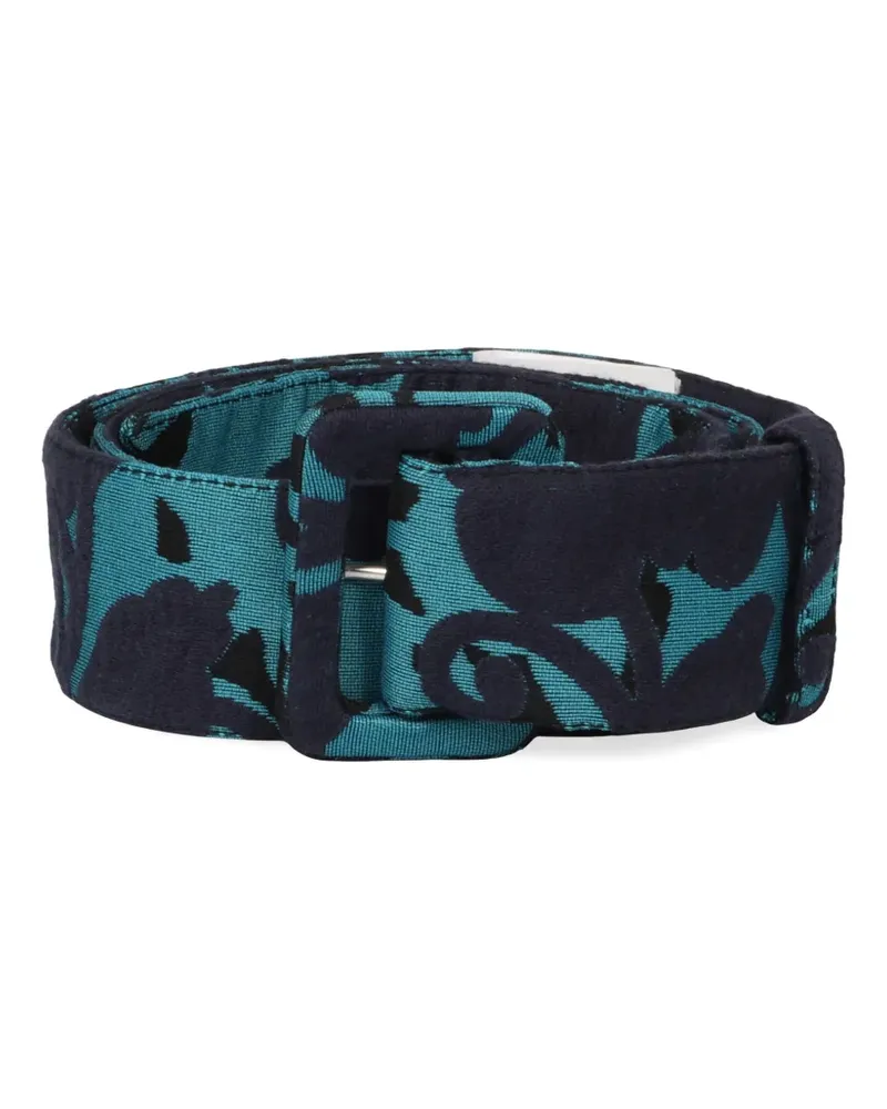 Miu Miu Gürtel mit Blumen-Print - Blau Blau