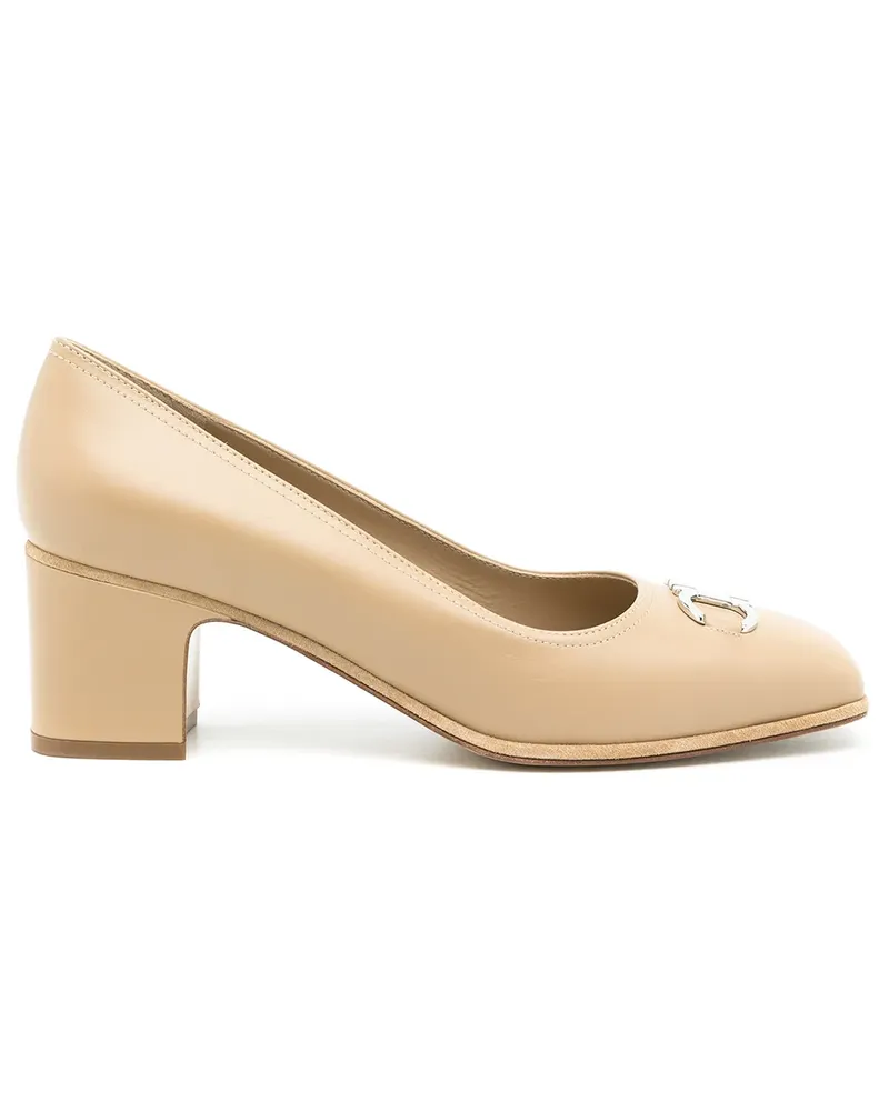 Ferragamo Gancini Pumps mit eckiger Kappe 55mm - Nude Nude