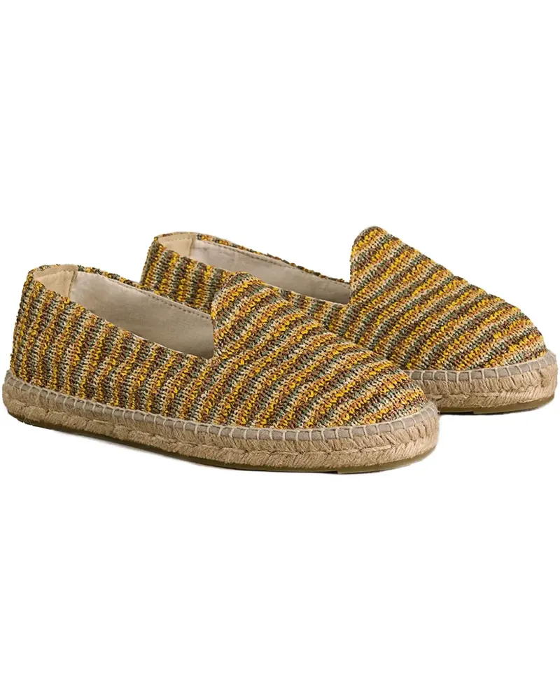 Manebí Gestreifte Espadrilles - Gelb Gelb